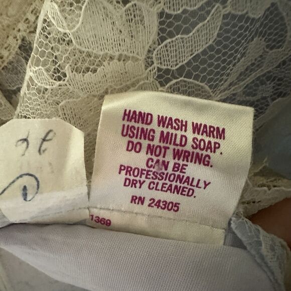 70s Candi Jones California Vintage Prairie Maxi Blue Lace High Neck Long 9 - Picture 13 of 14